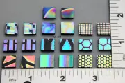 20 - 3/8" x 3/8" BLACK COATINGS BY SANDBERG PATTERN DICHROIC THIN GLASS 90 COE