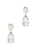 Kenneth Jay Lane Crystal Rhodium-plated Clip-on Drop Earrings - Silver ONE SIZE
