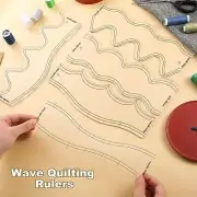 5 Pieces Wave Rulers Acrylic Quilting Templates Shapes Clear Quilting Rulers