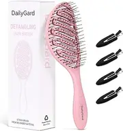 Daily Gard Detangling Brush, Dry and Wet Vented Detangler Hair Brush for Women and Men, Paddle Quick Drying Hairbrush for Wet/Dry/Curly/Thick/Long/Wavy/Damaged Hair, Pink