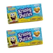 901971 2 x 72g NOVELTY BOX SPONGEBOB SQUAREPANTS GUMMY KRABBY PATTIES CANDY