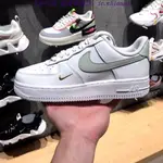 NIKE AIR FORCE 1 LOW MINI SWOOSH 女款 白灰金 綠豆沙白金 雙勾CZ0270-106