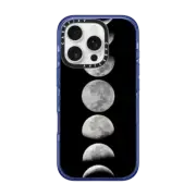 iPhone 16 Pro Impact Case MagSafe Compatible Moon phases. Black and white case