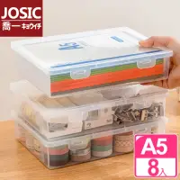 在飛比找momo購物網優惠-【JOSIC】8入 A5加厚透明文件收納盒(文具盒 收納盒 