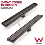 Gun Metal Grey 600mm Tile Insert Linear Shower Drain Floor Grate Waste Bathroom