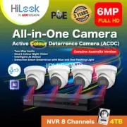 6MP Hilook By Hikvision : 4K NVR 8 Channels+4TB HDD+4 pcs. IP Camera Color