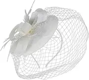 [CATIEBYE] Fascinator Headband for Women Elegant Tea Party and Banquet Headdress with Detachable Clips Lightweight Mesh Design Hair Accessory for Special Occasions