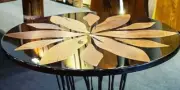 Round Black Epoxy Table Top Resin Coffee Table Epoxy Wooden Table Home Decor Art