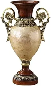 Retro Tall Flower Vase with Carved Handle Design Unique Vases Decorative Home Decor Shelf Decor Living Room Vases for Hotel Porch, Dining Table, Mantel, Bedroom (Color : L B)