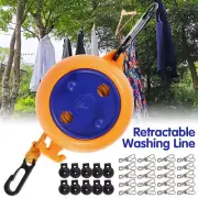 8 Meters Clothesline Retractable Washing Line Travel Clothesline with 10`