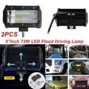 2x 5Inch 72W LED Work Light Flood Driving Lamp Bulb for Jeep Truck Boat Off-road