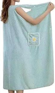 Zibeem Towel Robe for Women After Shower - Shower Absorbent Bath Wrap Body Towel - Quick Dry Coral Fleece Bathrobe with Pocket for Home Spa Travel