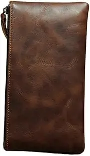[WOFASHPURET] Luxury Leather Purse Zippered Wallet Phone Bag for Women Men