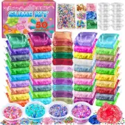 50 Pack DIY Slime Kit, Slime Making Kit for Girls, Crystal Clear Slime, Prema...