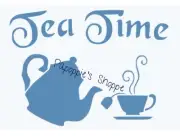 Stencil Tea Time Teapot Teacup Whmsical Cottage Chic Shabby Country