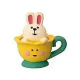 Decole Concombre Figurine - Alice In Wonderland - Teacup Rabbit Yellow