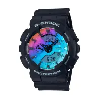 在飛比找環球Online優惠-【CASIO 卡西歐】G-SHOCK 彩虹水晶防磁雙顯計時錶