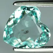 7.86 Ct Elegant Perfect Heart 13.2 x 13.1 MM Aqua Blue Brazil Natural Apatite