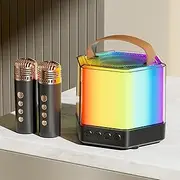 Karaoke Machine for Kids with 2 Microphones, Portable Kids Karaoke Machines with LED Party Lights,RGB Color Light Wireless Karaoke Speaker for 3 4 5 6 7 8 9 10-12+Years Old Girls Boys