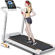 2.5HP Electric Folding Treadmill,12KM/H Max Speed, Large LED Touch Display and Bluetooth Speaker, Compact Running Machine for Home Use,with LED Display of Tracking Heart Rate, Calories