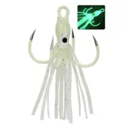 10* New Luminous Glow Squid Skirt Soft Lure Bait Hoochies Octopus Fishing Lure