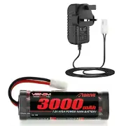 HSP 7.2v 3000mAh NiMH Battery & Charger for FTX, HSP, HPI W/Tamiya Connector NEW