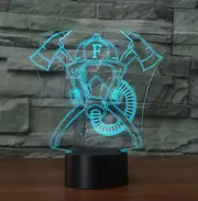 Fire Mask Shape 3D Colorful LED Vision Light Table Lamp, USB Touch Version