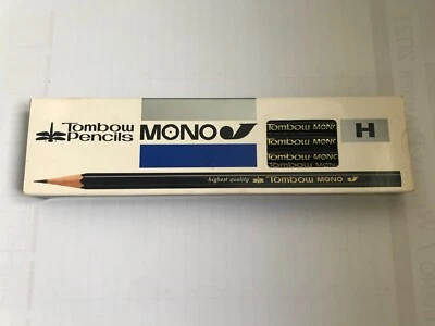 12 VINTAGE TOMBOW PENCILS: HIGHEST QUALITY "MONO J" H - MADE IN JAPAN, UNUSED