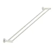 Round Brass Double Towel Rail - PVD Brushed Nickel - 900mm