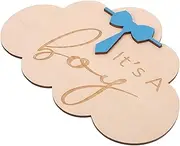 ULDIGI Custom Shower Decor Name Announcement Sign Wooden Newborn Photo Prop for Shower