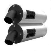 HMF Titan Blackout Dual Slip On QS Quiet System Brushed Polaris RZR XP Turbo | 4