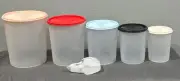 New Tupperware Servalier Canister Set Of 5 Plus Scoops