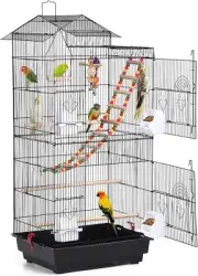 Metal Bird Cage Large Flight Bird Cages for Conure Parakeet Quaker Parrot Cockat