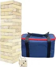 JacJoe All Pro Wooden Tumble Tower Game Toppling Block Stacking Game Timber Outdoor Yard Games for Family (Big-1.48FT)