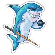 pool shark car bumper sticker 8 ball billards cue cartoon 110 x 92 mm vinyl