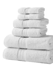 Superior Solid Long-Staple Combed 6pc Cotton Towel Set