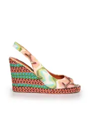 Knit Pattern Espadrille Wedge Sandals
