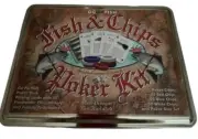 Fish & Chips Poker Kit Game Go Fly Fish Sealed In Tin Box