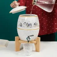 在飛比找樂天市場購物網優惠-陶瓷冷水壺大容量耐高溫涼水壺帶龍頭家用夏季防爆儲水罐果汁茶壺