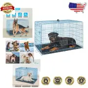 Double Door Large Dog Kennel with Leak-Proof Tray - Easy Clean & Portable