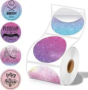 Wonlabel 2 x 2 Round Thermal Labels, for M110/M120/M220/M221 Label Maker, 2 inch Circle Thermal Sticker Labels for Business and Home, 140 Labels for Printer,Starry Pink Purple