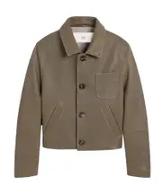 Long sleeve leather jacket M smoky grey