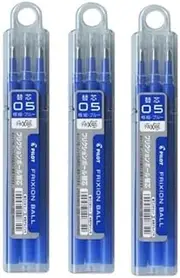 Pilot Frixion Ball Erasable Ink Refill Extra Fine 0.5mm - Pack of 3x3 Refills - Blue (LFBKRF30EF3L)