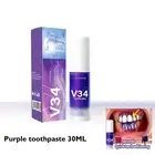 V34 Colour Corrector Whiten Teeth, Purple Toothpaste Remove Yellow Stains, 30 ML