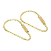 2pcs Brass Key Ring, 6mm Open Width Screw Lock Clip Tear Drop Shape Keychain