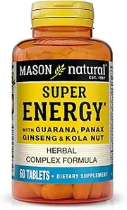 Vitamins Super Energy with Guarana, Panax Ginseng & Kola Nut Tablets, 60 Count