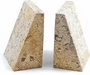 Himalayan Marble Bookends (Fossilstone Wedge Bookends)