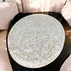 48"x30" White Agate Rectangle Dining Center Sofa Table Top Living Room Furniture