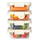 Food Meal Prep Containers with Exclusive Glass Lids Glass Storage Containers