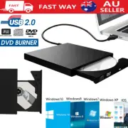USB External CD RW DVD ROM Burner Player Drive PC Laptop for Mac Windows AU